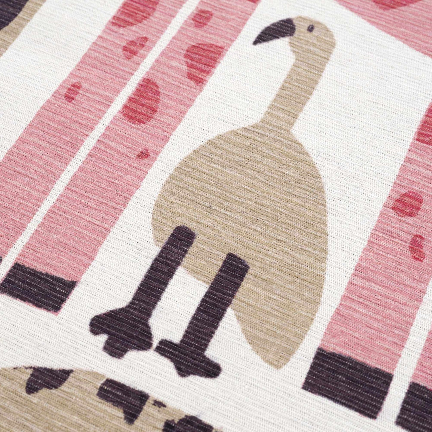 Pink Jungle Animal Washable Rug